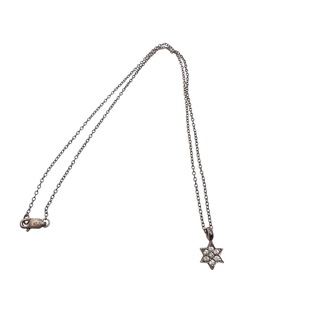 Sterling rhinestone snowflake star delicate necklace